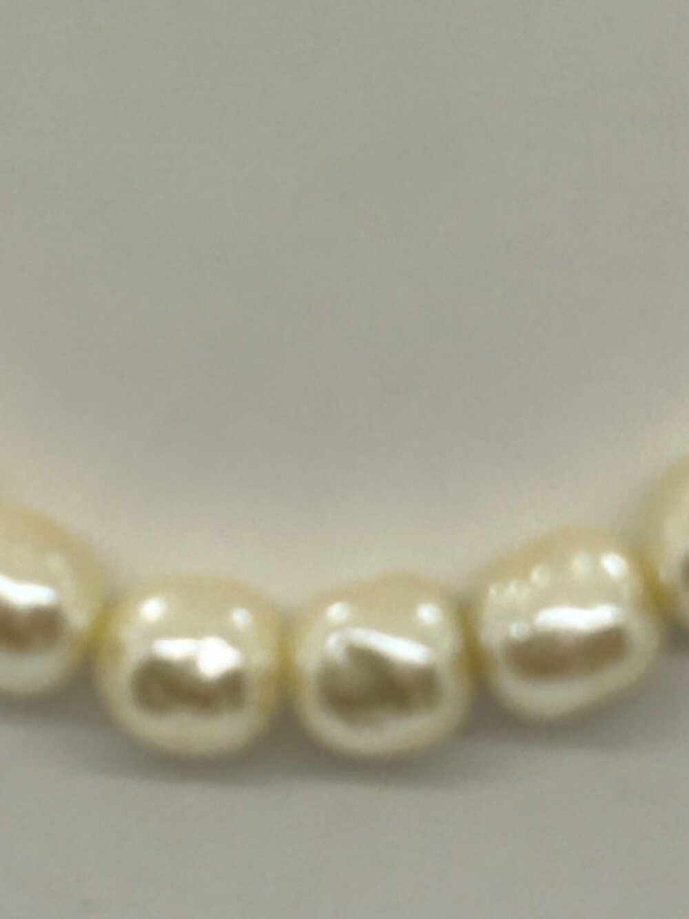 Vintage Faux Baroque Pearl Choker Necklace 15" With Box Clasp Elegant - Picture 3 of 16
